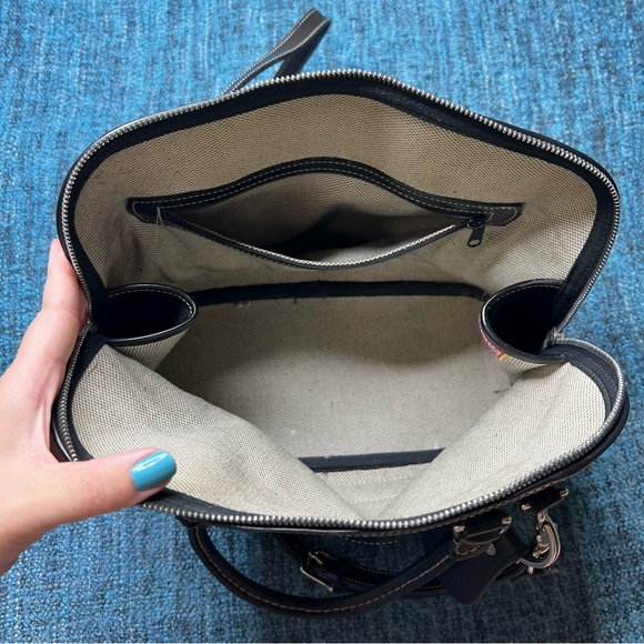 Vintage Dooney & Bourke Zip Zip Satchel Bag DB Logo in Black - Picture 8 of 10